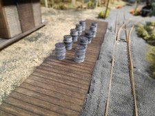 HO Roco Minitank Parts 10 Oil Drums 55 Gallon DP504 To Be Discontinued