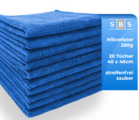 Sbs® MikrofasertüCher 40 X 40Cm Blau 20 StüCk ReinigungstüCher Microfasertuch