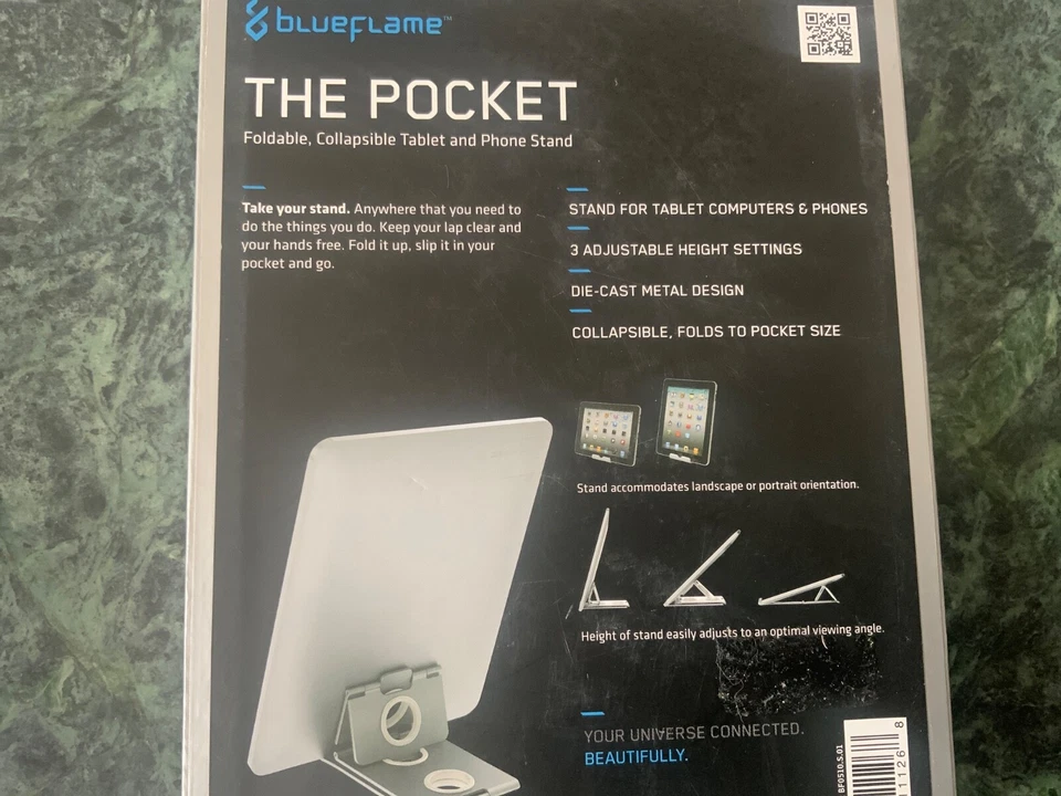 Blueflame The Pocket Folding Ipad Tablet Phone Stand 3 Positions Metal New - Image 3 of 3