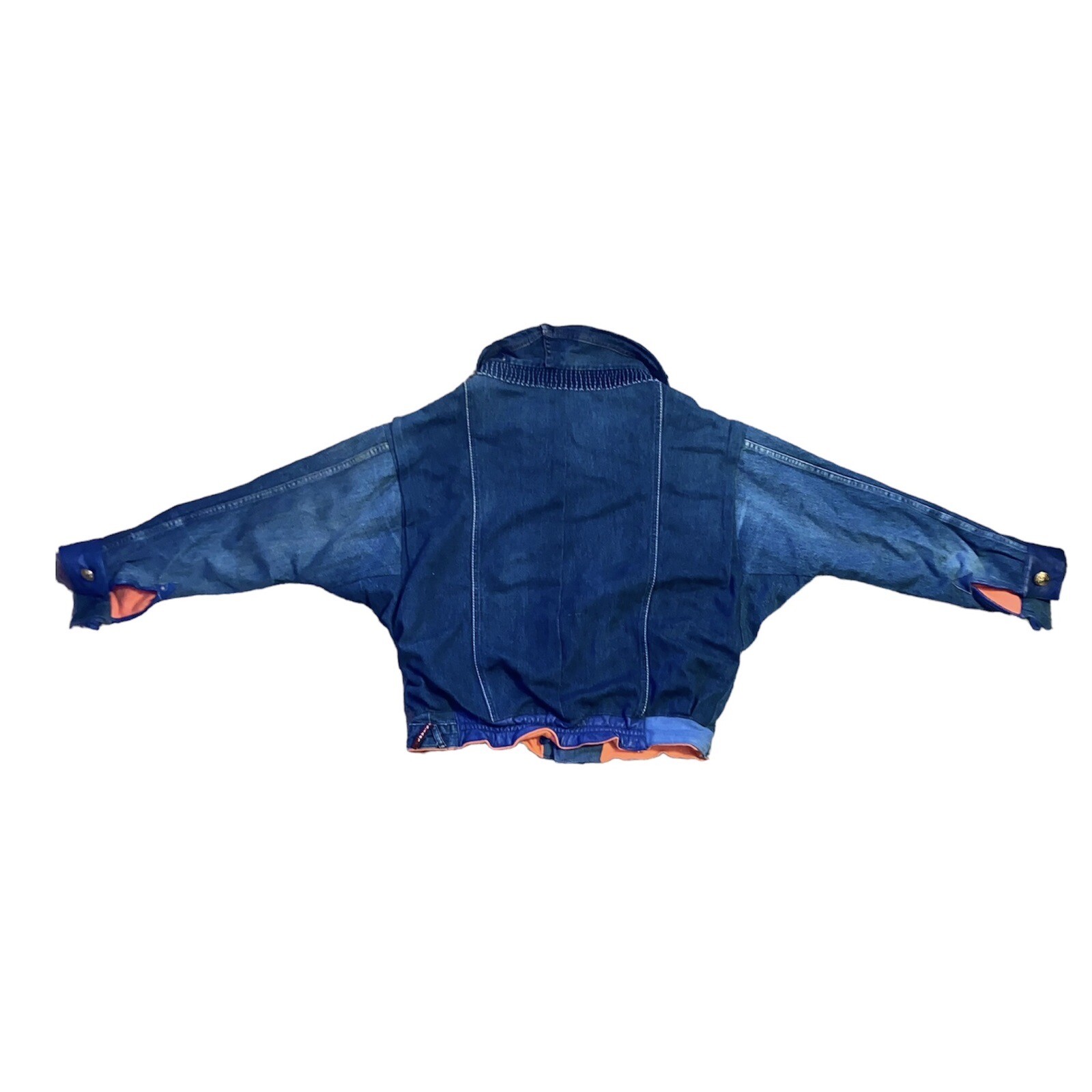 Jean Denim Patchwork Designer Jacket L Vintage Y2… - image 10