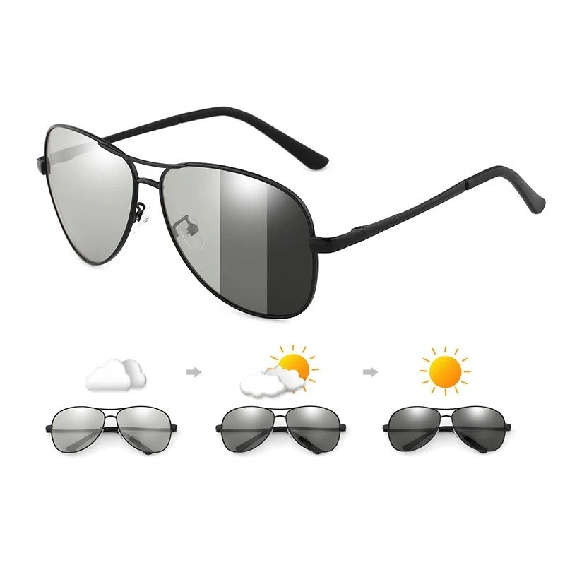 Polarized Photochromic Pilot Sunglasses for Men Women Driving Classic Style