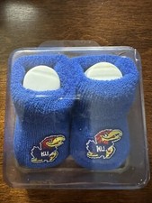 RARE Kansas University JAYHAWKS Baby Booties 3-6 months FAST FREE SHIP 