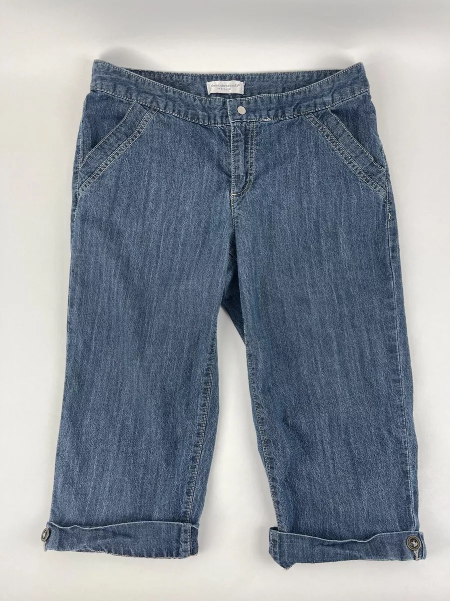 Christopher u0026 Banks Petite Crop Jeans Womens 8P Blue Denim | eBay