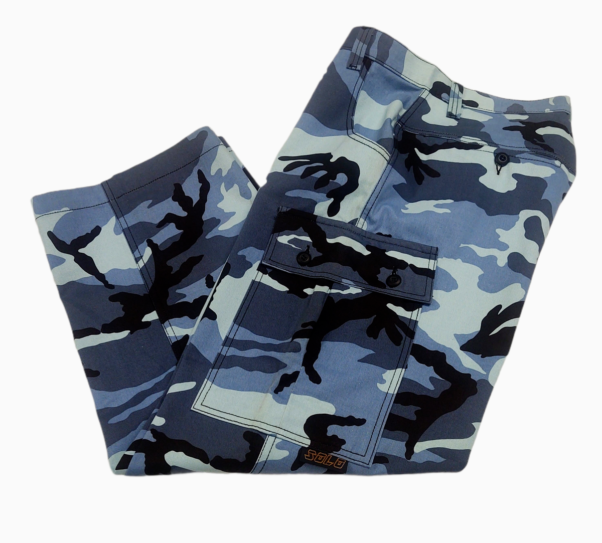 Solol ソルオル camouflage Mens Solo Semore 90s Cargo Blue Camouflage Urban Apparel Pants 28