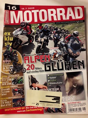 Motorrad Zeitschrift 2008, Heft 16, 17, 18, 19, 20, 21