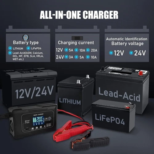 20 Amp Lithium Battery Charger 12V and 24V Lifepo4 Lead-AcidAGM/Gel/SLA.. Port.. - Picture 3 of 12