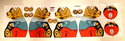 DEAN'S KNOCKABOUT RAG TOYS ''TEDDY'' BEAR VINTAGE DOLL CLOTH PATTERN ~ UK MADE