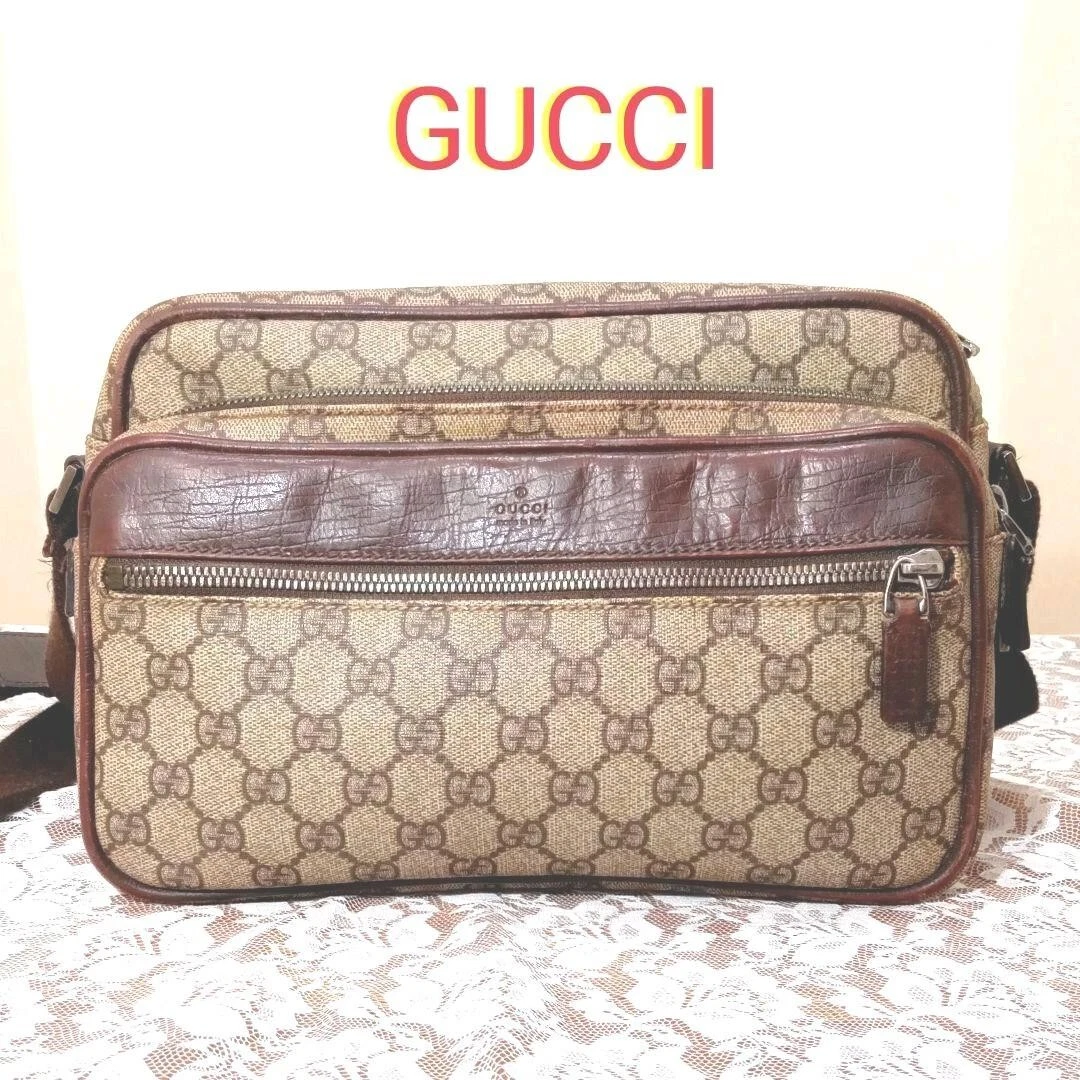 Authentique sac messager GUCCI Supreme beige/marron 114531 1669 250206