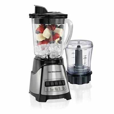Hamilton Beach Power Elite Blender with 40oz Glass Jar and 3-Cup Vegetable Ch...