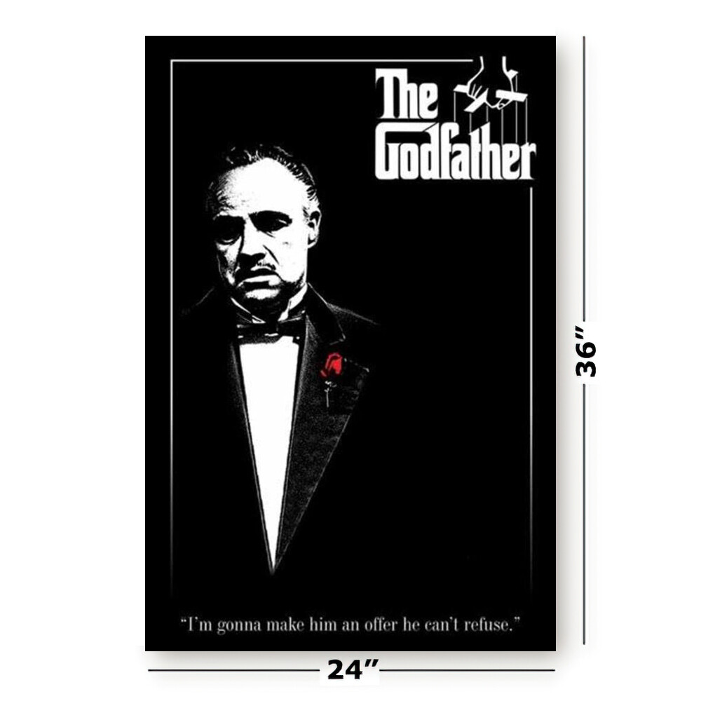 The Godfather – Movie Poster (VIto Corleone – Red Rose) (Size: 24