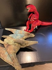 Pterodactyl and Raptor Velociraptor Dinosaur Dino Hand Puppets Folkmanis Retired
