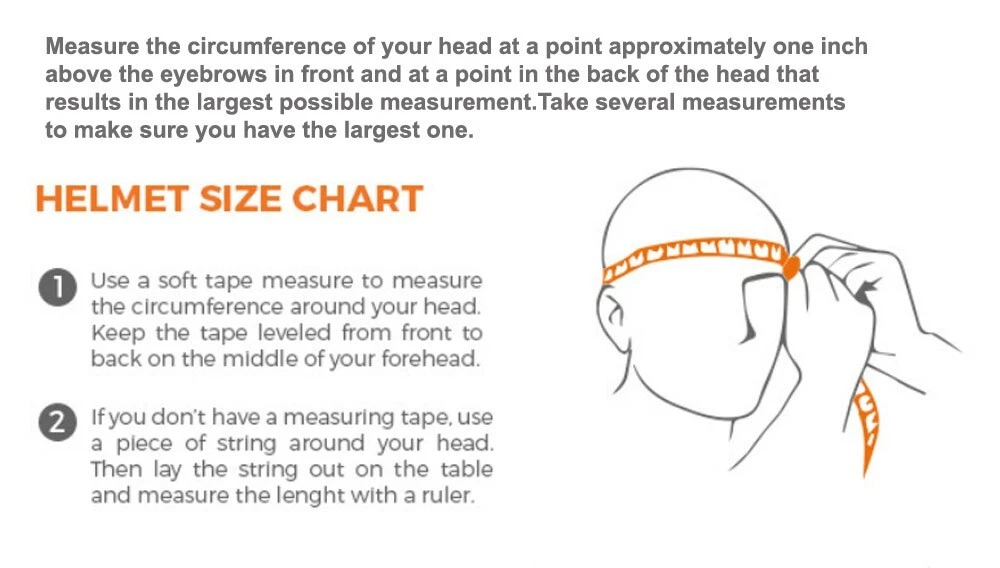 Full face mtb cheap helmet size chart