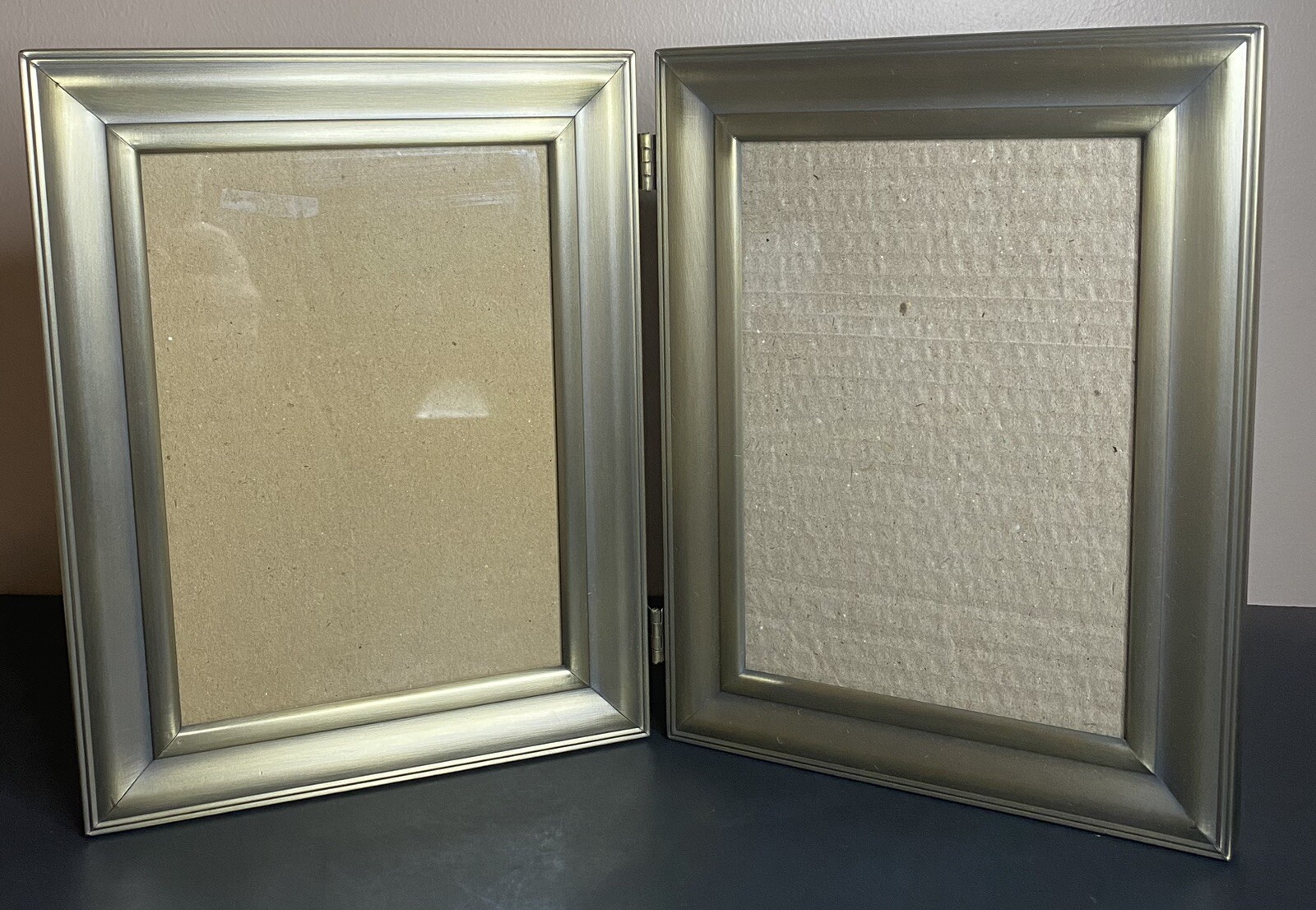 Solid Metal Double Photo Folding Frame Gold For 8x5” Engrave able Heavy