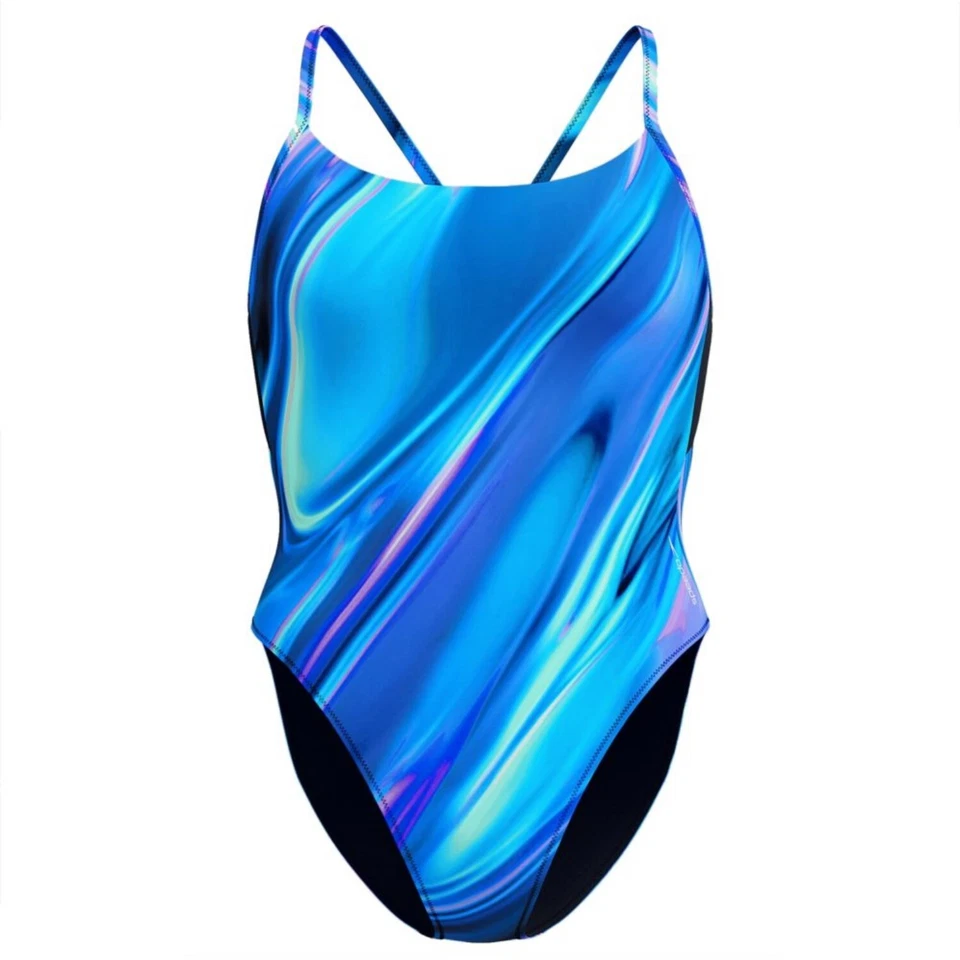 Speedo Print Racerback Badeanzug für Damen blickdicht und chlorbeständig - Bild 3 von 4