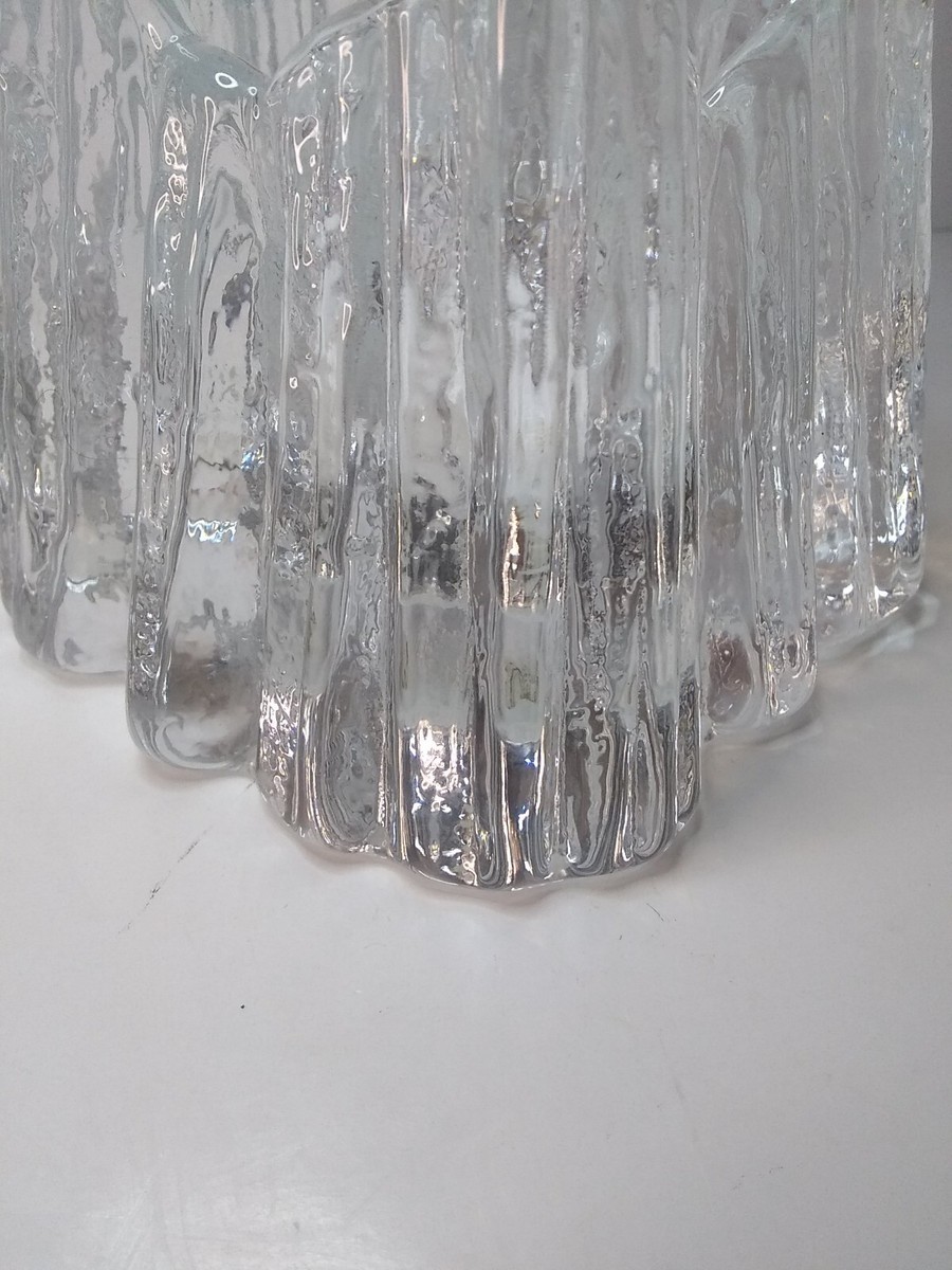 Vintage Nybro Sweden Crystal Iceberg volcano Candle Holder
