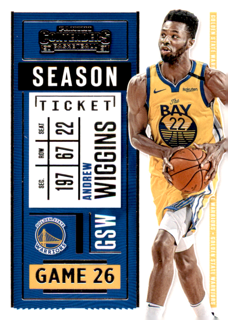 2020-21 Panini Contenders - #9 Andrew Wiggins Season Ticket Gold State Warriors