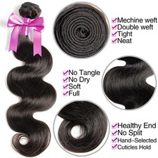 Body Wave 100 Unprocessed Virgin Peruvian/Malaysian Human Hair 1 or 3 bundles