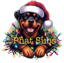 Sublimation Print Rottweiler Christmas Ready to Press Heat Transfer