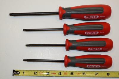 New Proto Made in England T15, T20, T25, T30 Torx 4pcs Screwdriver Set
