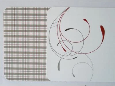 ❤️ 4 CORELLE Coordinates SPLENDOR 17x11 PLACEMATS Reversible RED GRAY Scrolls