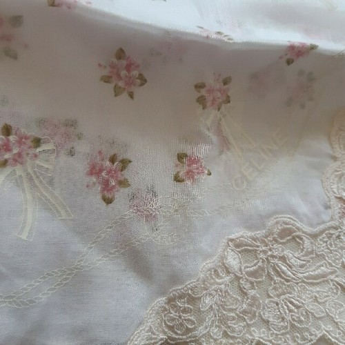 Celine Baby Pink Ribbon Handkerchief Scarf - Picture 2 of 5