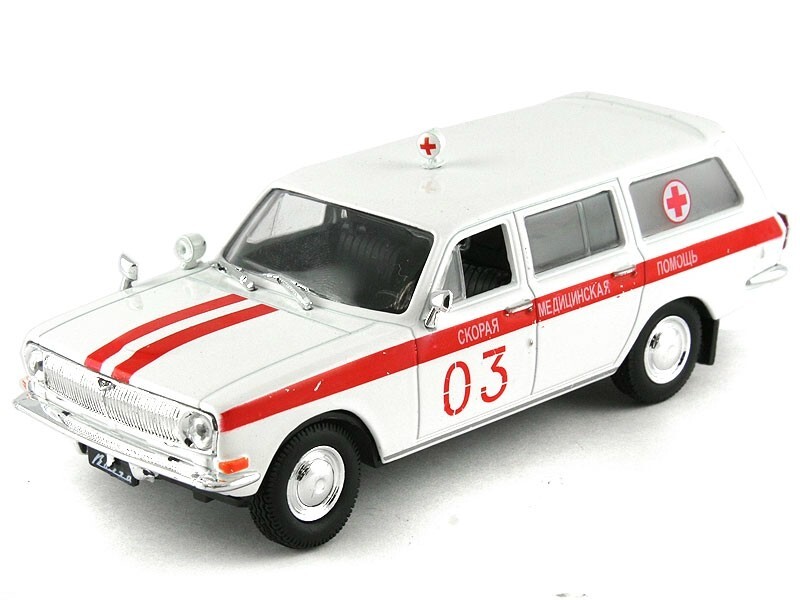 Diecast Soviet car GAZ 2403 Volga Emergency DeAGOSTINI 1/43