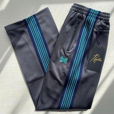 NEEDLES Track Pants Straight Gray x Blue lines LQ400 Size-XS New