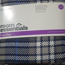 Room Essentials Microfiber Plaid Sheet Set Twin XL Wrinkle Resistant