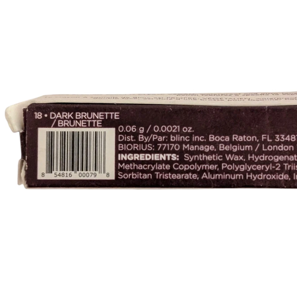 Lápiz delineador de cejas Blinc morena oscura impermeable maquillaje vegano manchas Foto 4 de 4