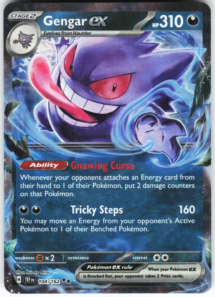 ポケモンカードゲーム GENGAR EX SR/RR Gengar ex - 104/162 Pokemon SV05: Temporal Forces Holo Double Rare