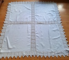 alte Spitzen Tischedecke Filet Spitze gehäkelt, handarbeit 30er Jahre