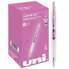 uniball 207 Office Pack Gel Pen, Retractable, Medium 0.7 Mm, Black Ink, Pink ...