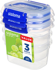 Image of Sistema KLIP IT plus Food Storage Containers | 400 Ml | 3 Piece Airtight Contain
