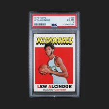1971 Topps Lew Alcindor Kareem Abdul Jabbar #100 PSA 6 EX-MT Milwaukee Bucks 🏀
