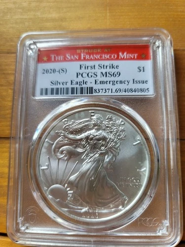 2020 S  American Silver Eagle PCGS MS69 First Strike Emergency Issue
