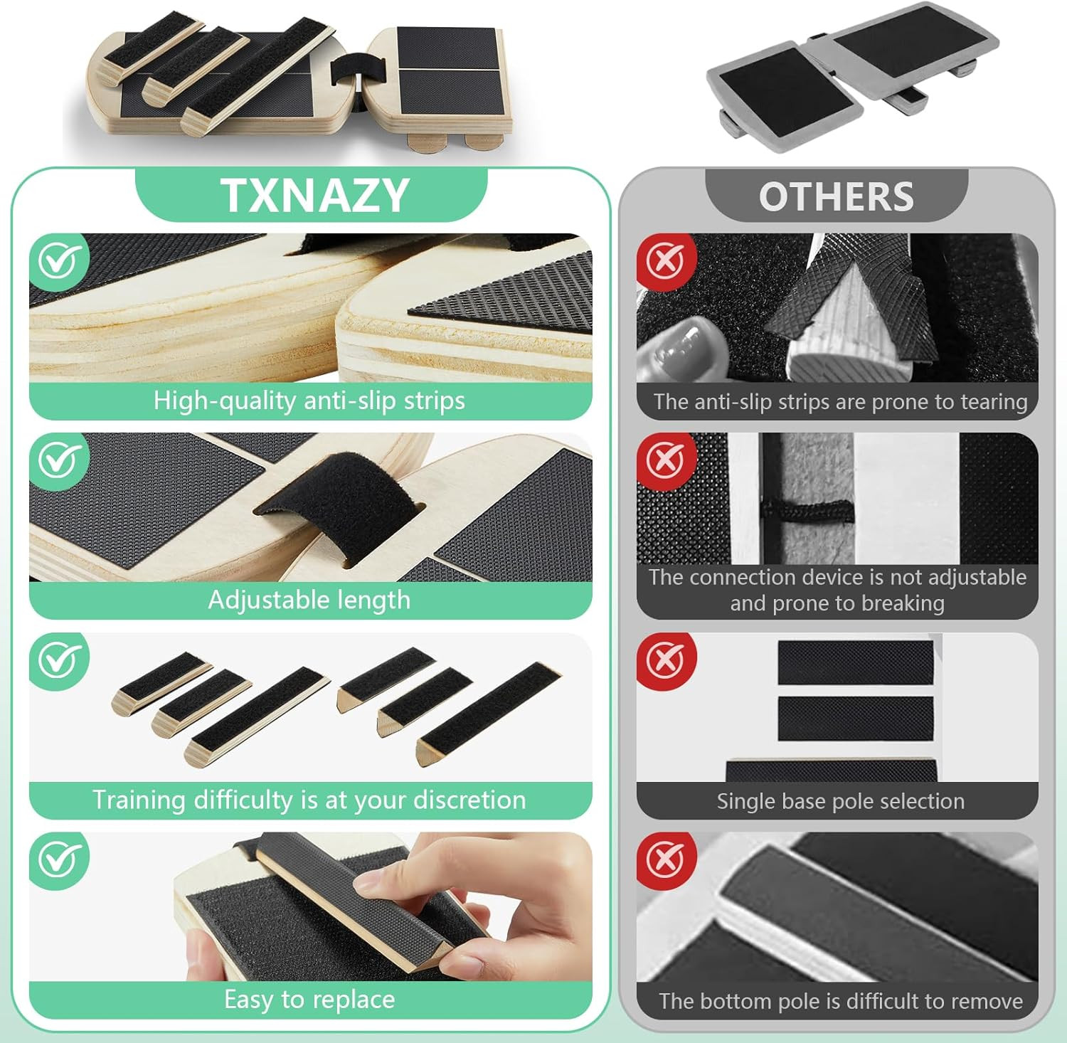 Ankle Balance Board Foot Strengthener with Adjustable Shape Balance Rods for Enh thumbnail 3