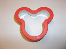 Mickey Mouse Shaped Metal Cookie Cutter w/ Comfort Grip Red 4.5"