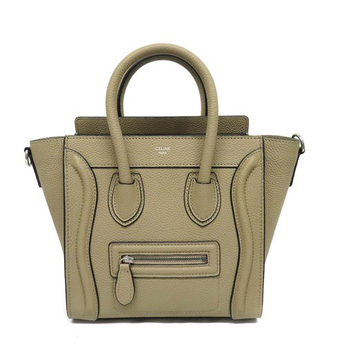 Celine Luggage Nano Shopper 189243DRU Calfskin Dust Bag Shoulder Strap #KN611