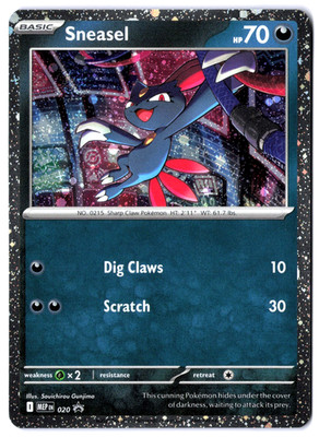 Pokémon TCG Sneasel 020 Cosmo Holo Mega Evolution Promo NM