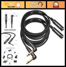 2-Pack 6FT Right Angle 1/4" TS Male to Female Adapter Cable, Guitar Extension Co