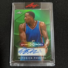 2026 Leaf Sports Heroes KENDRICK PERKINS Base Auto Green Prismatic 4/7