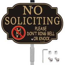 No Soliciting Sign for House, No Soliciting Sign for yard Sign with Stake 12"...