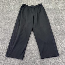 Nike Track Pants Mens XL Black Elastic Waist Side Mesh Panels Athletic Logo