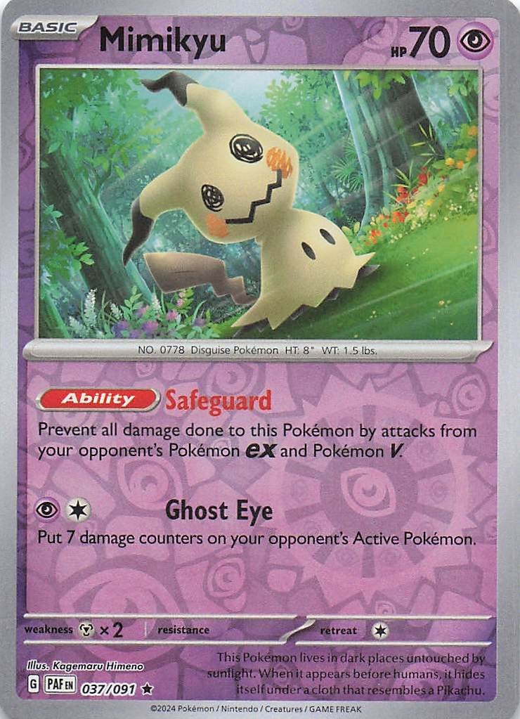 Mimikyu 037/091 Reverse Holo SV: Paldean Fates NM