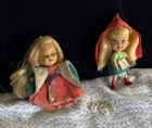 Lot 2 Mattel Storybook Liddle Kiddle Dolls Sleeping Biddle & Red Riding Hiddle