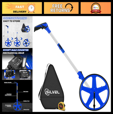 #ad #ad 12quot; Measuring Wheel MAX9999FT Distance Measurement Tool Zero Roll Tape Blue $79.99