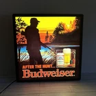 Vintage Budweiser Beer “After The Hunt” Lighted Bar Sign Tested & Working