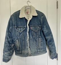 Vintage LEVI'S Sherpa Lined Denim Jacket Made in USA Men s Size 38R Retro Coat