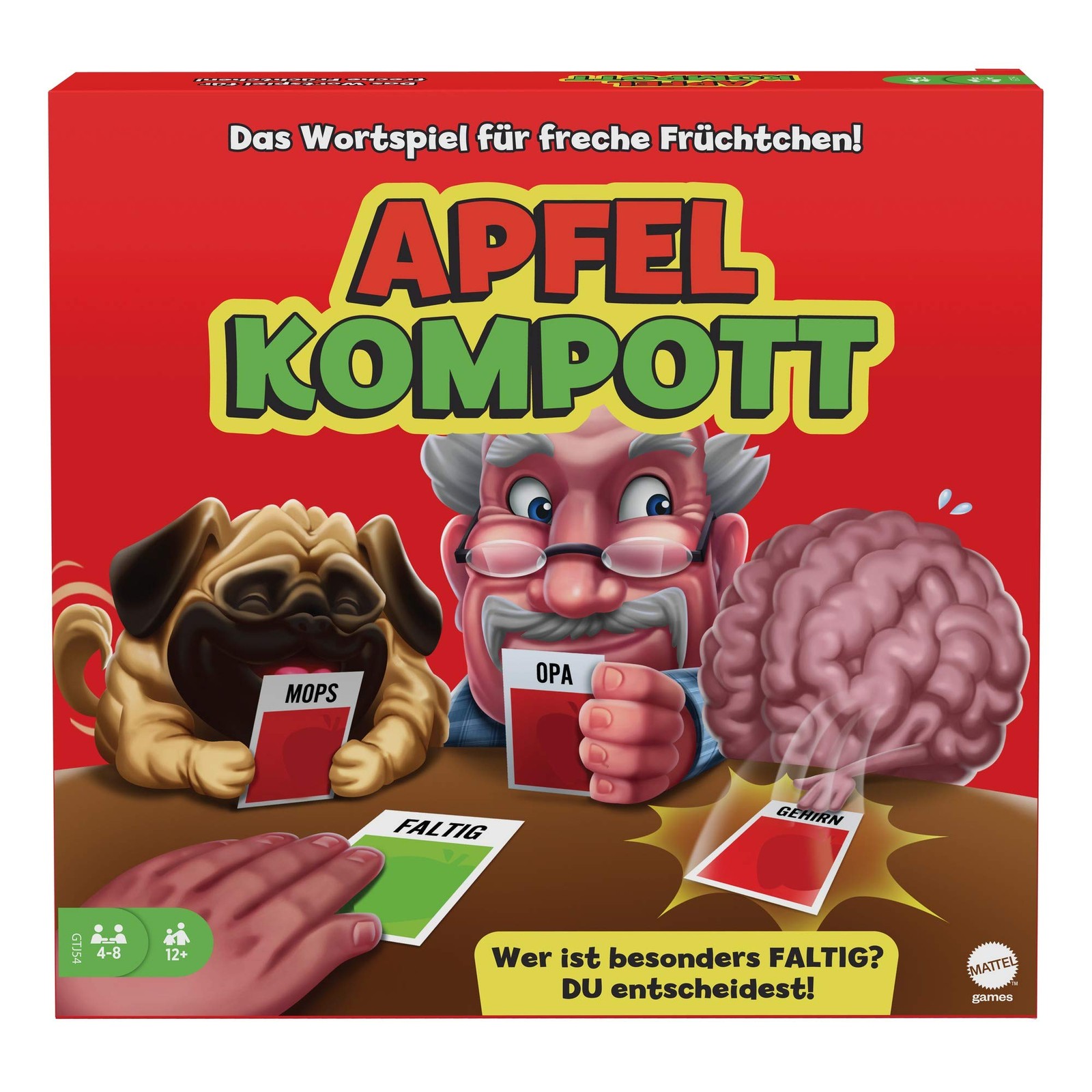 Mattel Games GTJ54 - appelcompote kaartspel, gek partyspel vanaf 12 jaar, 4-10 s