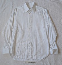 Recent ERMENEGILDO ZEGNA Solid White Regular Fit Button Shirt French Cuffs 15.5 